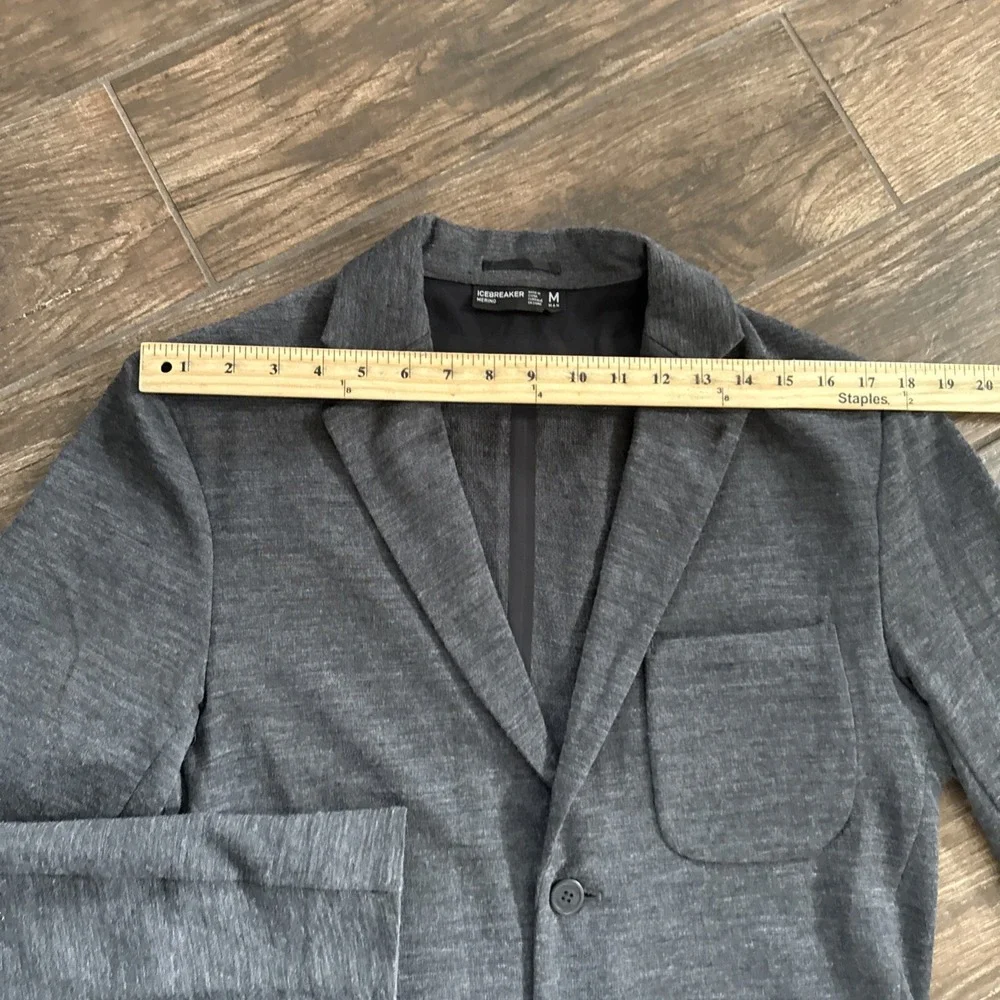 Icebreaker x TABI Goldwin Merino Wool Tech Blazer Men M Gray Sport Coat Travel